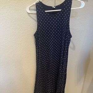 Old Navy Navy Blue Polka Dot Midi Dress